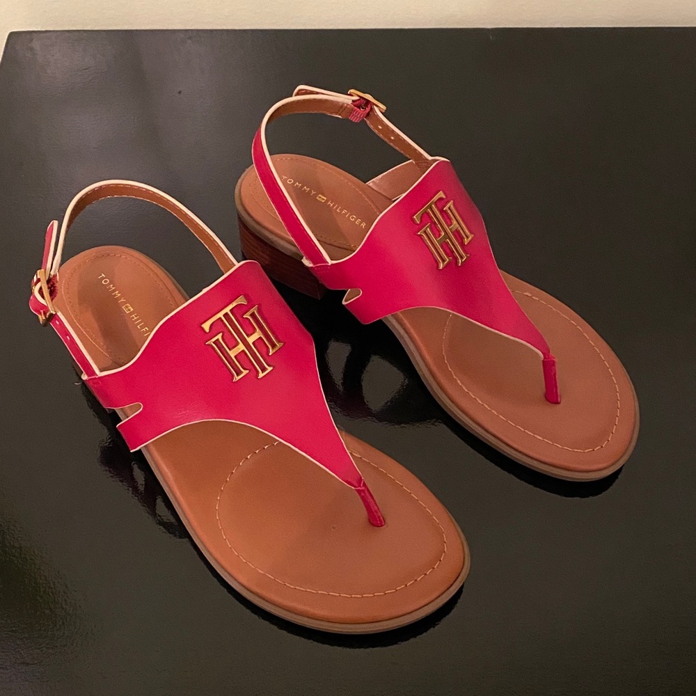 Tommy Hilfiger Sandals Size 8 Red - Picture 5 of 15